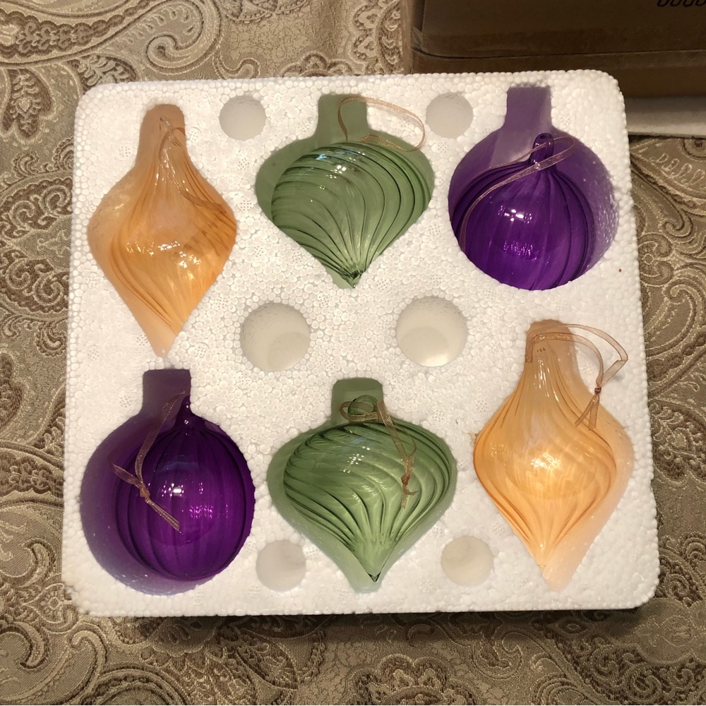 Willow House Southern Living At Home Prism Glass Christmas Ornaments EUC